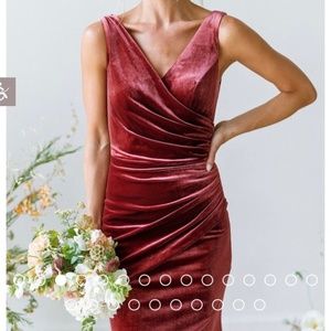 Revelry Dawson Velvet Bridesmaid Dress - Never Worn